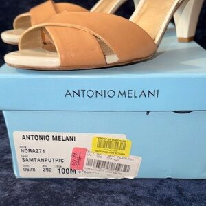 ANTONIO MELANI Camel Open-Toe Heels